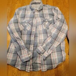 Mens American Eagle Vintage Fit Light Weight Button Down Shirt Medium